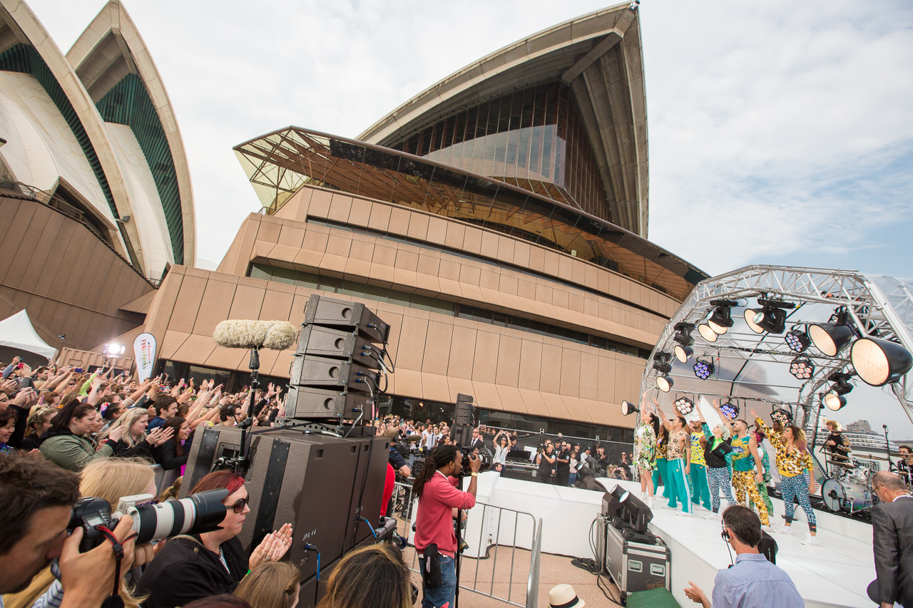 Katy Perry performs outside the Sydney Opera House for Sunrise
