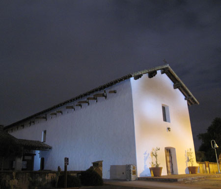 San Miguel Mission at night
