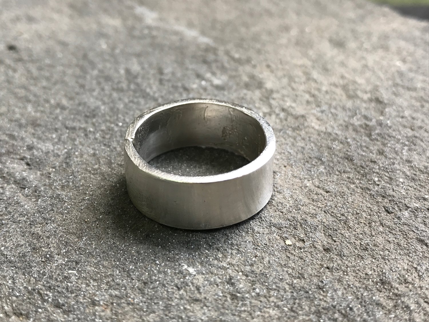 Wide Smooth Silver Band — hedron studio