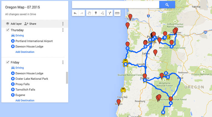 Oregon Itinerary