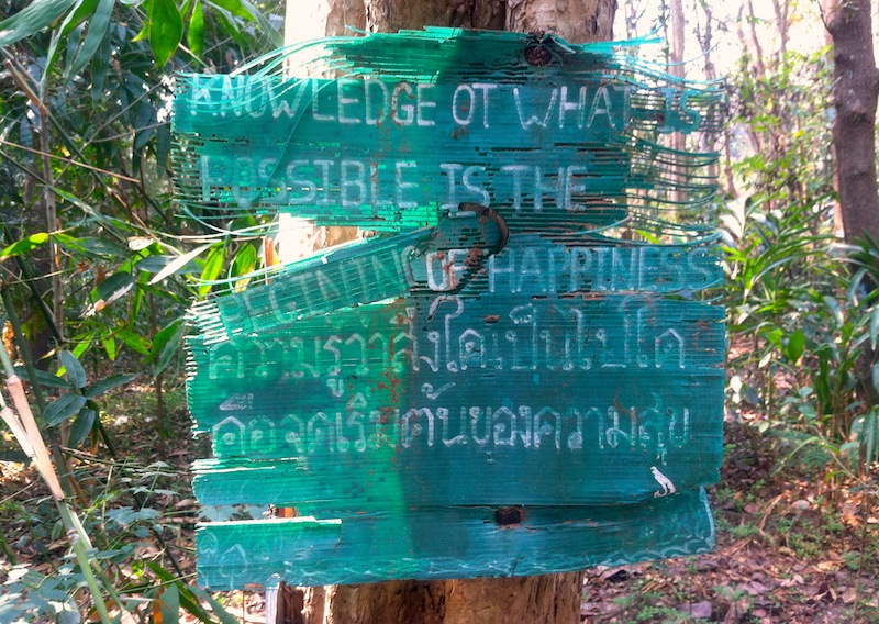 Wat Umong's Talking Trees: "Knowledge of what is possible is the beginning of happiness."