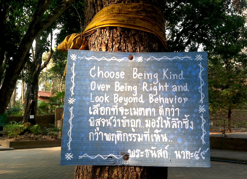 Wat Umong's Talking Trees: "Choose being kind over being right, and look beyond behavior."