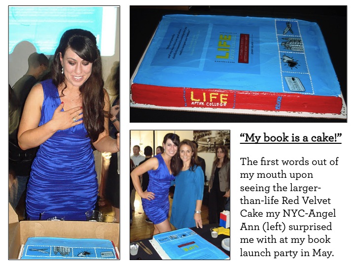 Life After College Book as a Cake - Photo Collage (Jenny Blake and NYC-Angel, Ann)