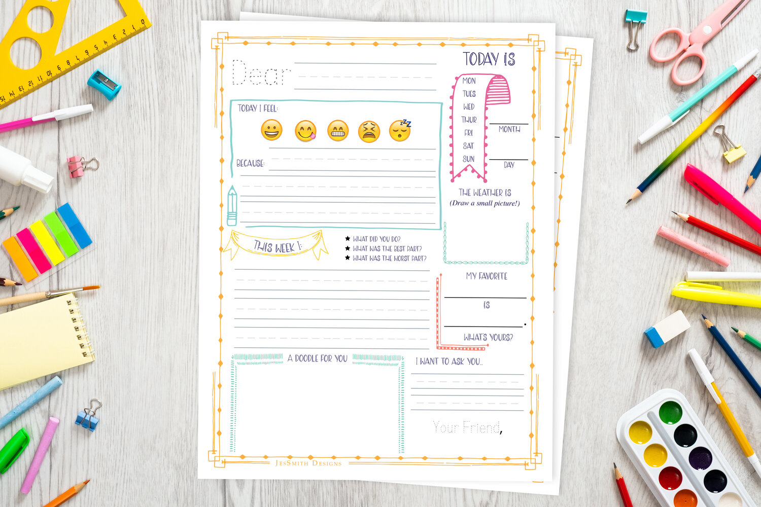 Write On! A letter guide template for pen friends — JesSmith Designs Pertaining To Pen Pal Letter Template