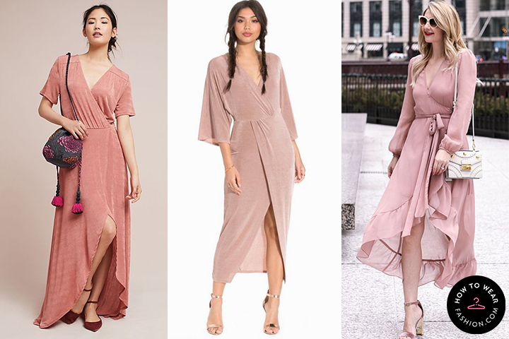 Pastel pink wrap dresses | HOWTOWEAR 
