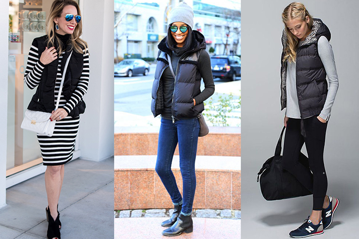how to style puffer vest