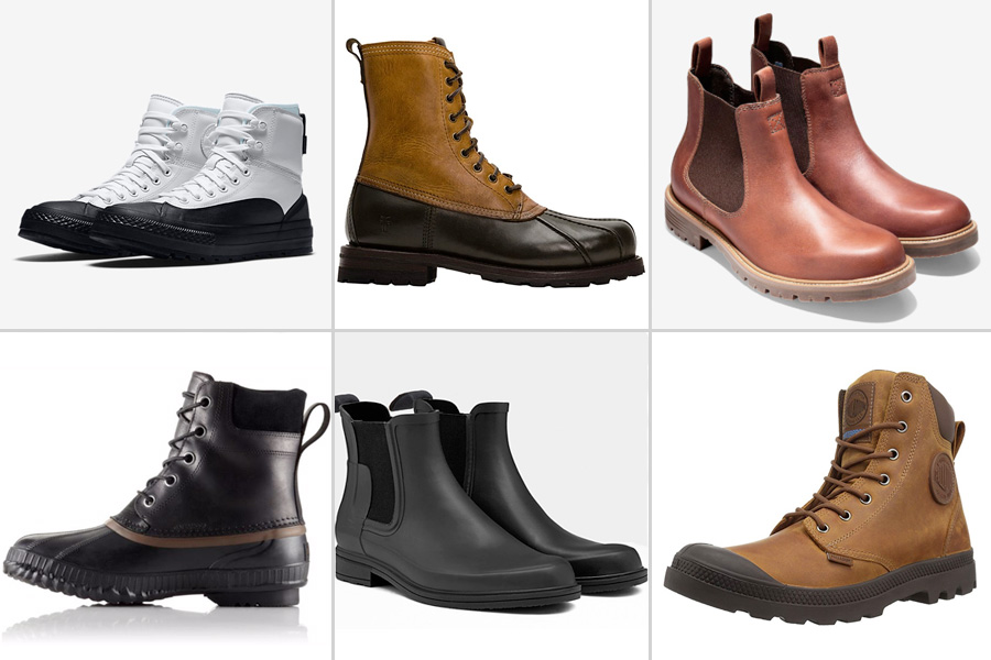mens leather rain boots