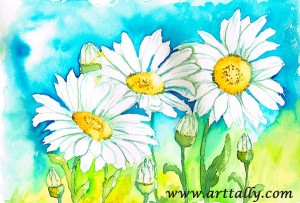 painting white flowers