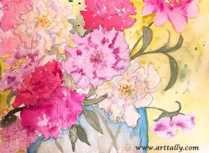 learning to paint peonies
