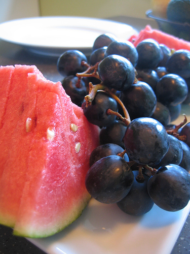 watermelon and grapes