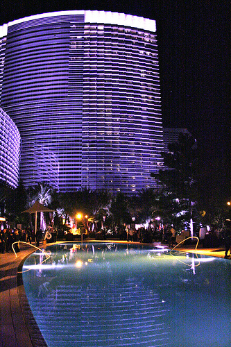 aria resort at night
