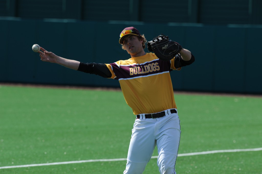 ALEX WOJCIECHOWSKI has received a number of accolades in his three years at UMD: in 2013 he was voted to the Daktronics All-America Third Team, Daktronics All-Central Region first team, ABCA All-Central Region Second Team, NSIC Freshman Player of the Year and 2013 NSIC player of the year. In 2014 Wojo was awarded with NSIC Preseason Player of the Year Honors and an All-NSIC First team selection. Last year he was named to the 2015 All-NSIC First Team, Daktronics All-America Third Team, Daktronics All-America Third Team, Daktronics All-Central Region First Team, ABCA All-Central Region First Team and he was also named to the 2015 Collegiate Baseball Writers All-Central Region Second Team. This season he was named the Preseason Player of the Year for the NSIC, as well as BRETT GROELER/SUBMITTED