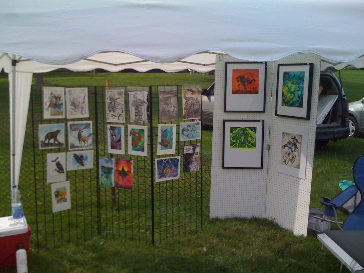 Mike's awesome set up at his first appearance at Art in the Park