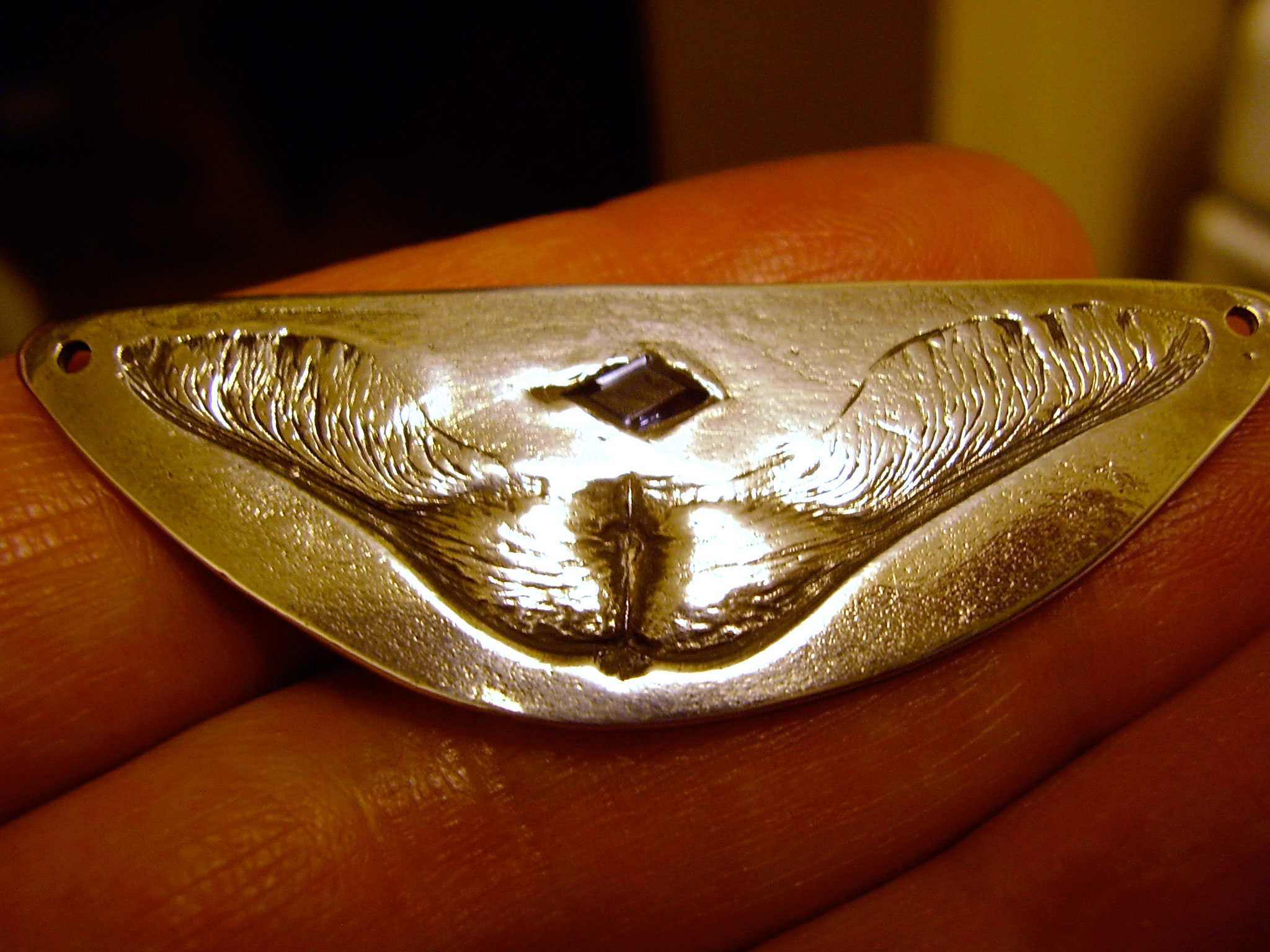 The finished Maple Key pendant