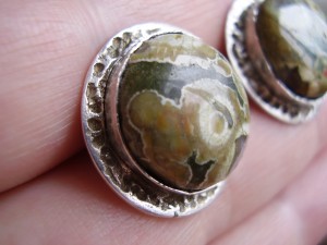 The first pair of silver and stone cufflinks that I ever made.