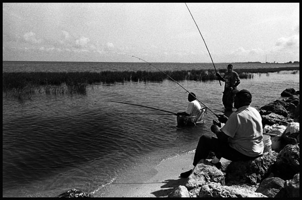 Black and White Photographs, Fisherman, Lake Okeechobee