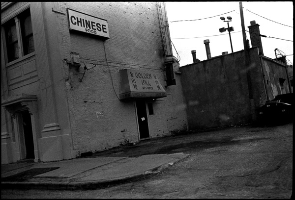 black and white photograph: chinese food, hamtramck (detroit) 