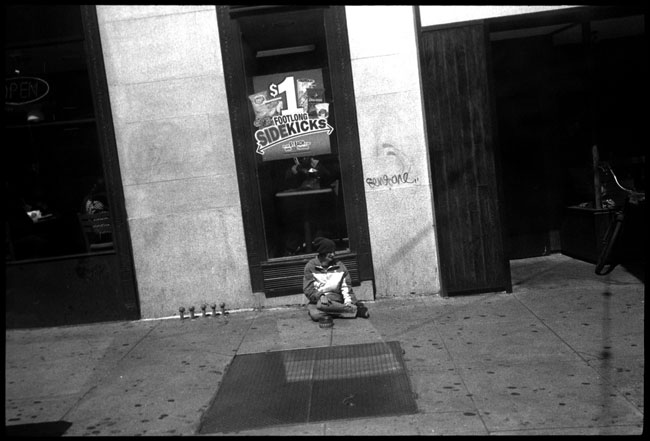 Black and White Photograph: Homeless Woman, 3rd St., San Francisco
