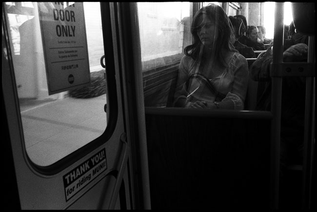 Black and White Photograph: Sacramento Street Bus