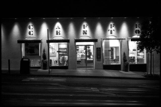 Black and White Photograph: Cafe Centro, Powell St., San Francisco