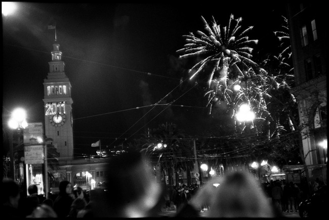 Black and White Photograph: New Years Eve, 2011, San Francisco, California. 