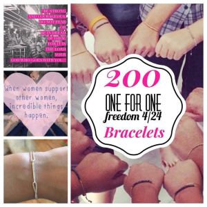Images from the One for One campaign Joy used to fundraise for the bracelets.