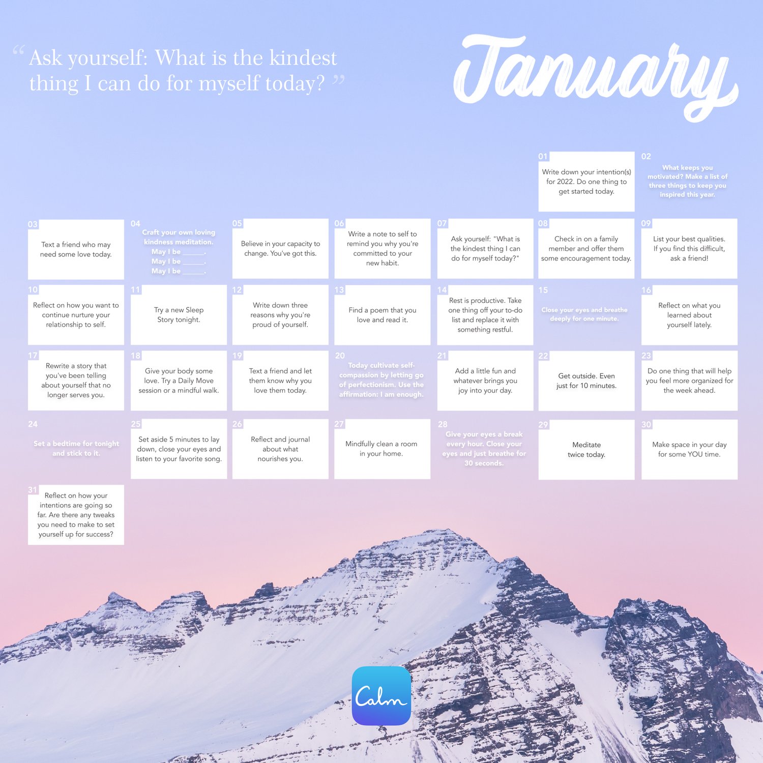 January 2022 Calm Calendar — Calm Blog