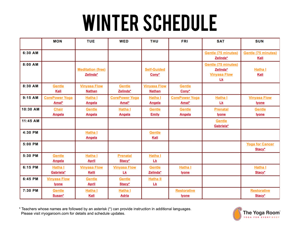 Winter Schedule Horizontal