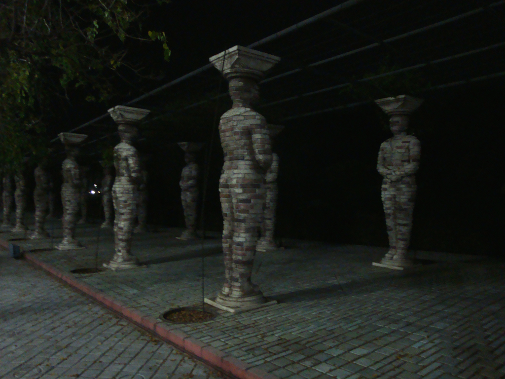 statues at night