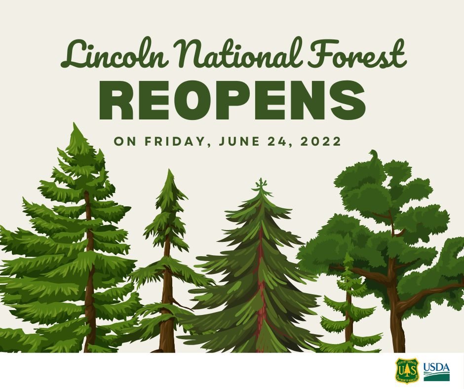 Lincoln National Forest reabre el viernes 24 de junio de 2022 — Ruidoso-NM.gov