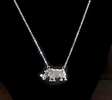 Rhino Necklace for Girls Cute Animal Necklace Adorable Origami Necklace Rhino Silver Origami Necklace Rhino Necklace for Women 925 Sterling Silver Plated Jewellery /& Necklace