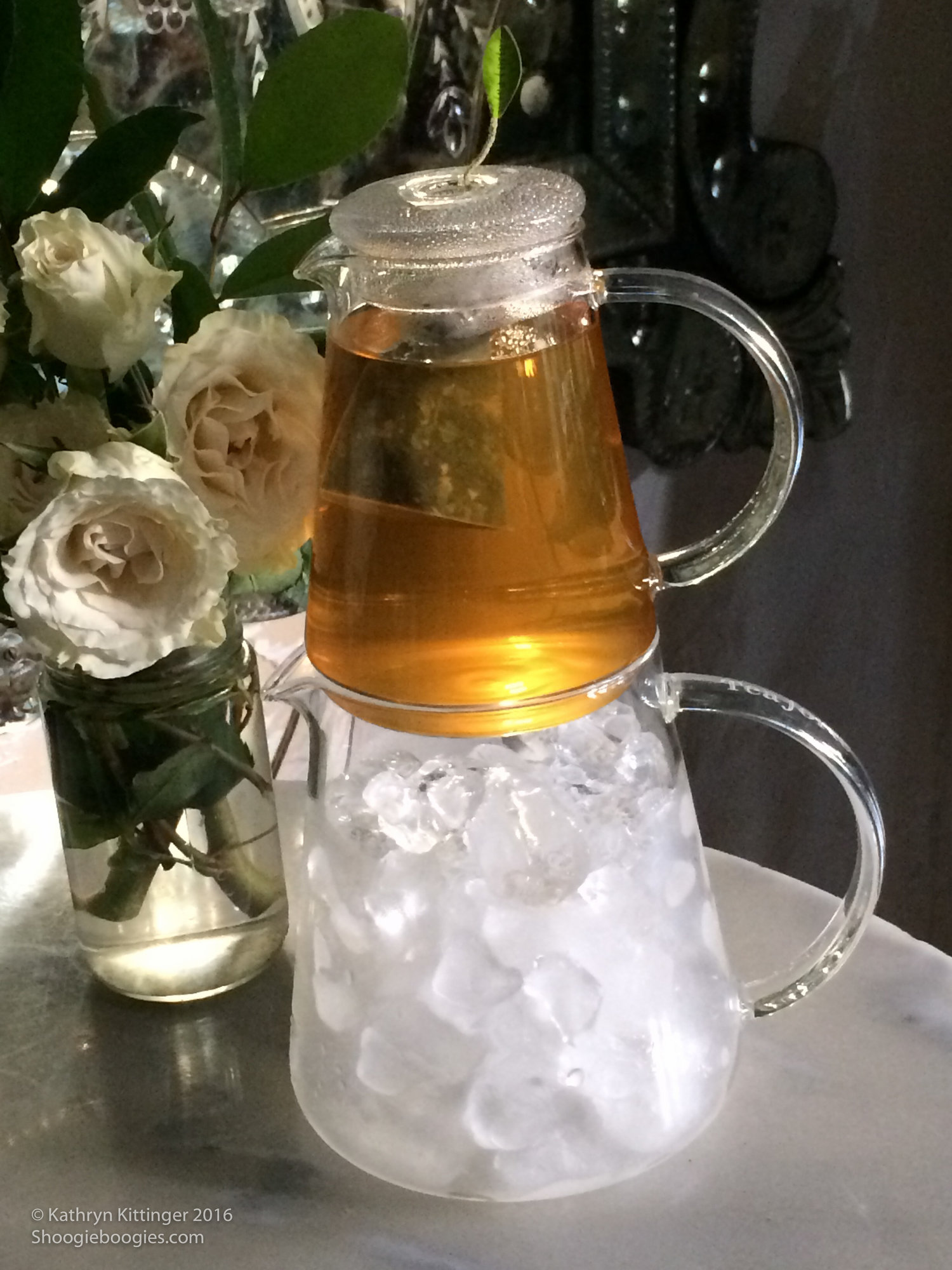 Double-Decker Iced Tea Pot — The Garden Room Cafe' at Shoogie Boogies