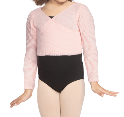 Filles Ballet Danse Wrap Tops Enfants Gymnastique Tricot Court Cardigan Crop Sweater 