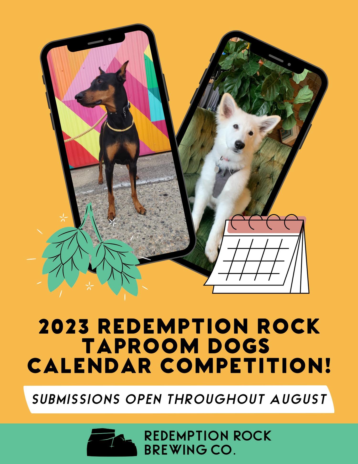 The 2023 Redemption Rock Taproom Dogs Calendar Competition is Open