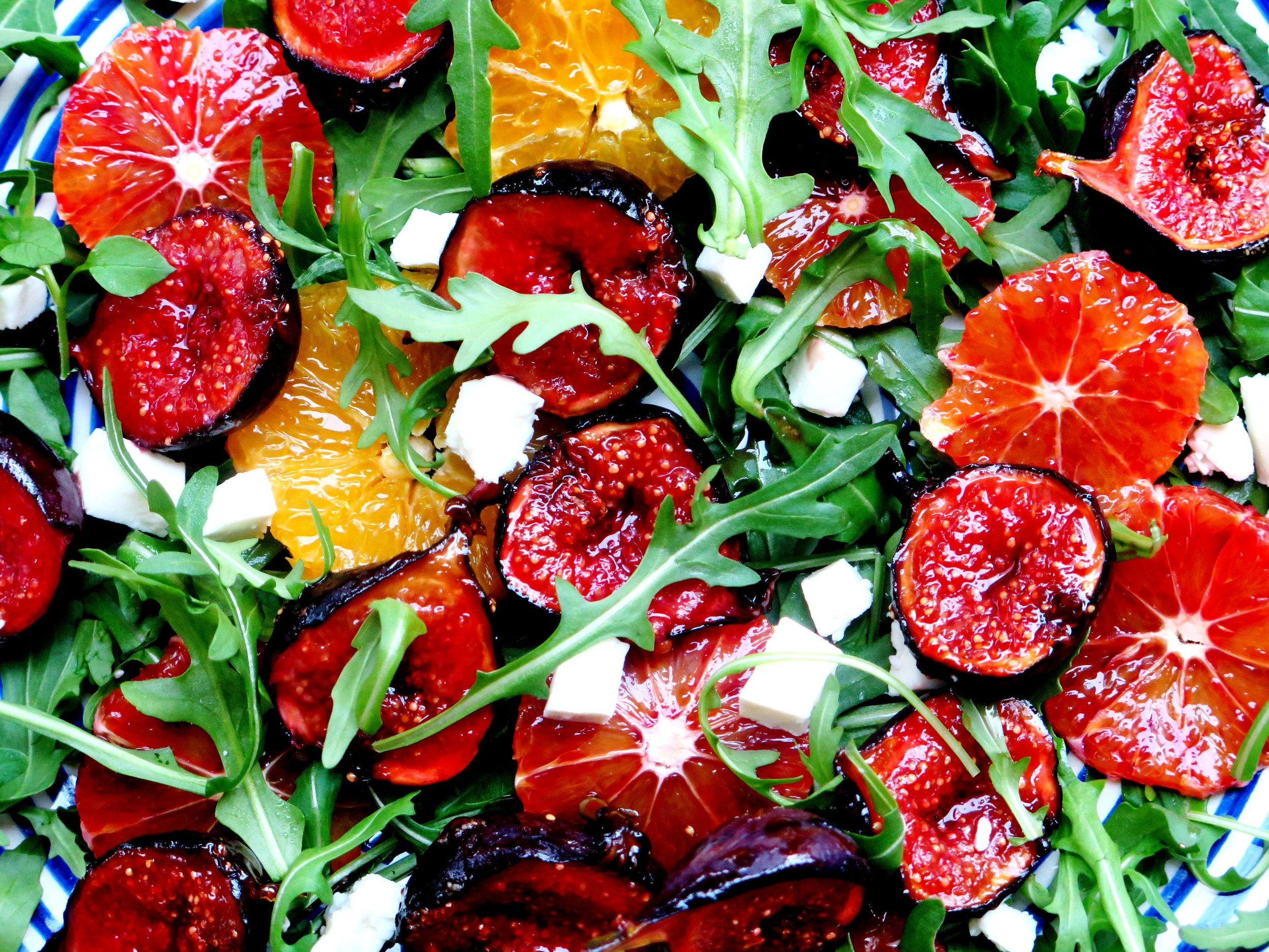 Caramelised Fig, Feta, Orange & Rocket Salad - Recipe