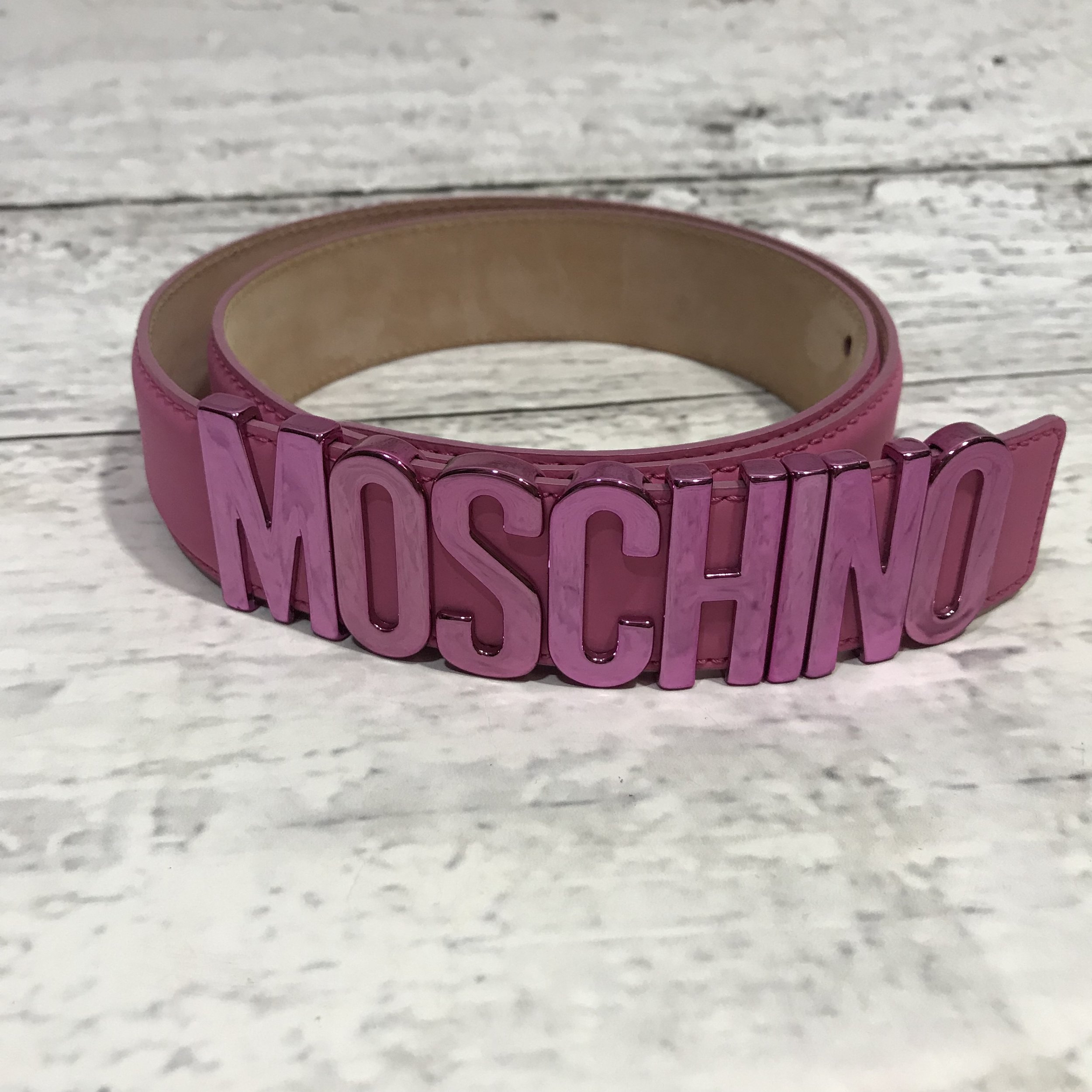pink moschino belt