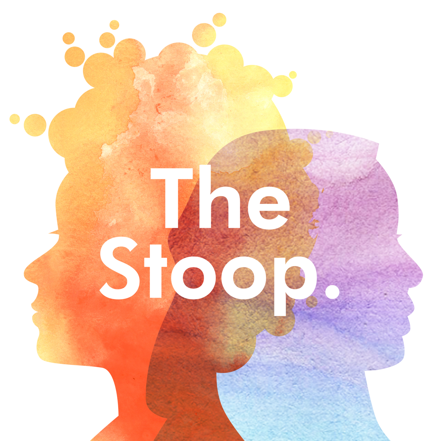 The Stoop logo - artistic side profile of two black women