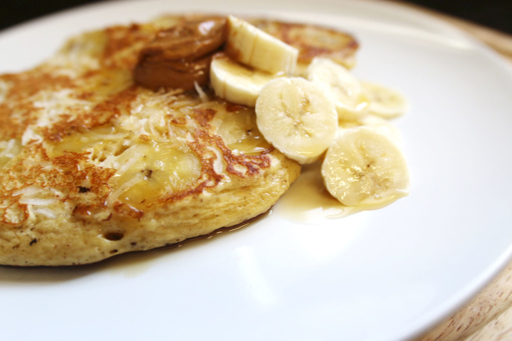 Toasted Coconut & Banana Protein Pancakes