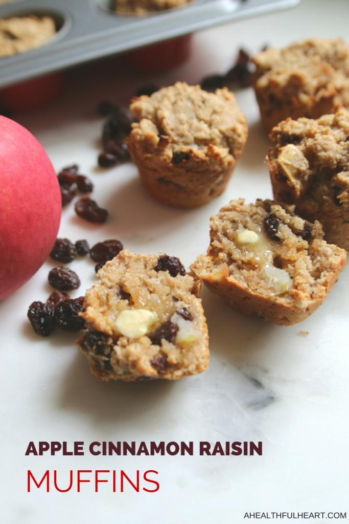 Healthy Apple Cinnamon Raisin Muffins! ahealthfulheart.com