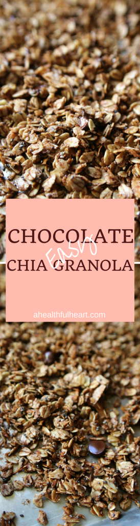 Chocolate Chia Granola | ahealthfulheart.com