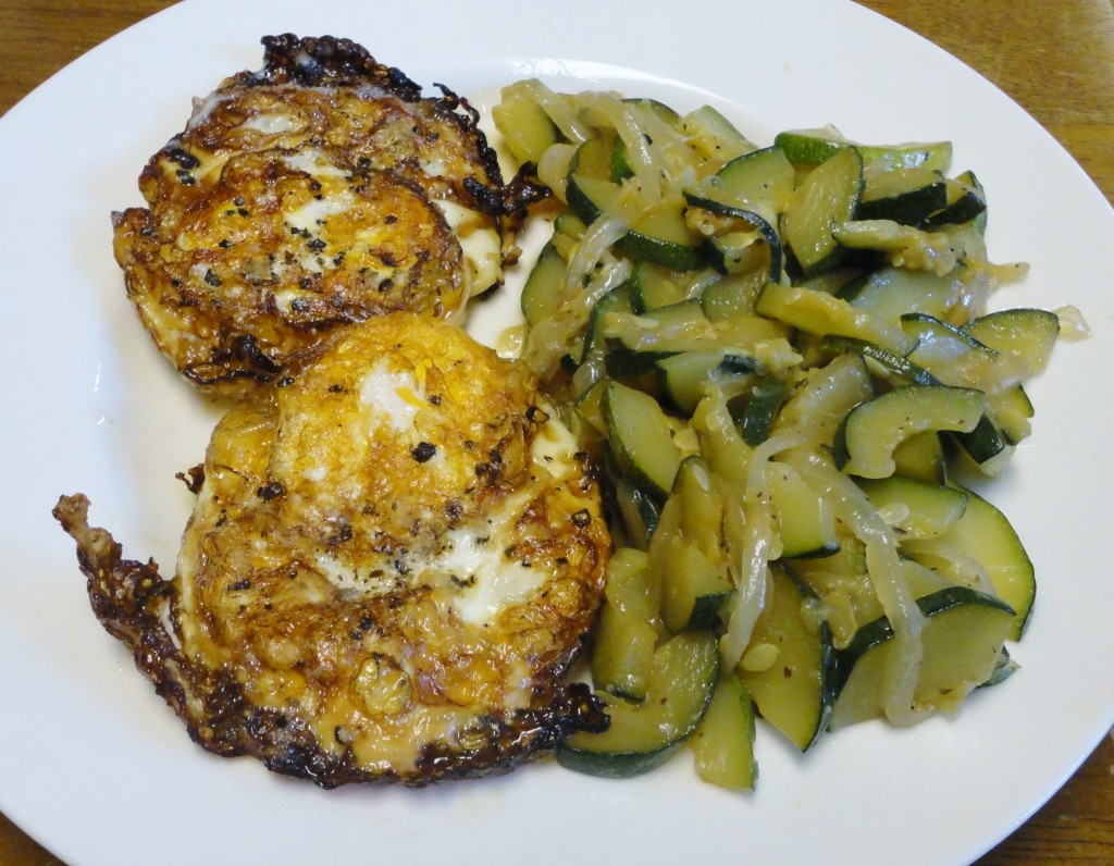 Fried Eggs and Sauteed Zucchini