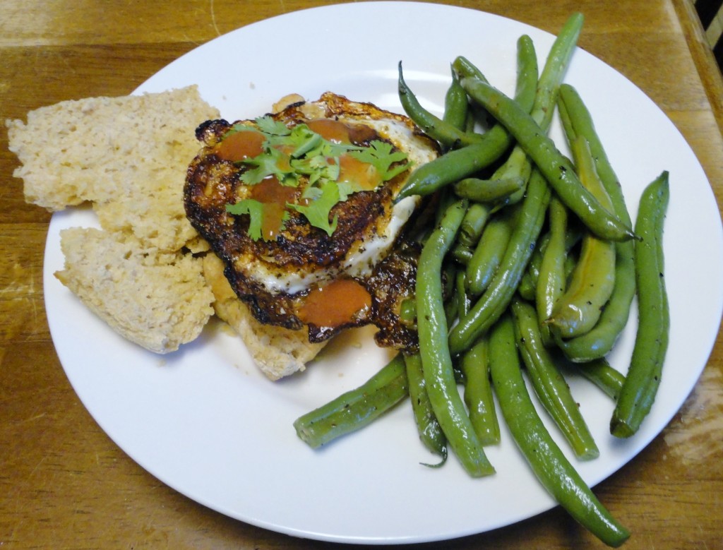 Egg Biscuits with Sauteed Green Beans