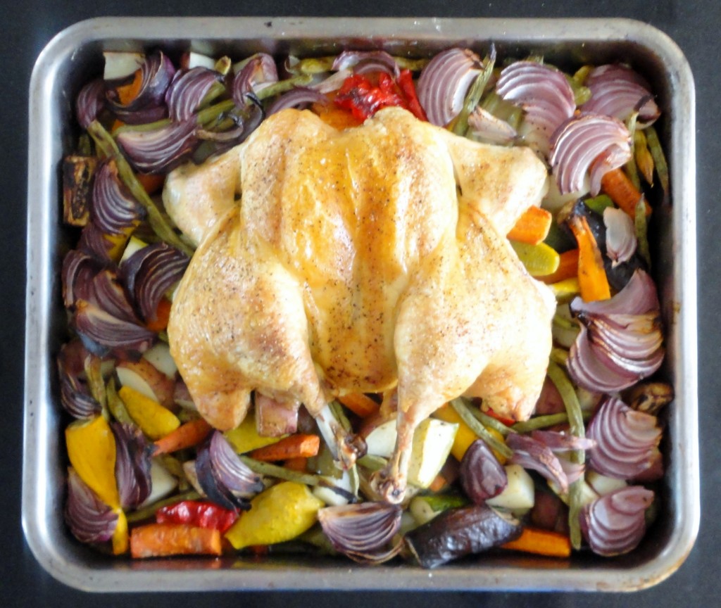 Spatchcock Chicken with Roasted Vegetables