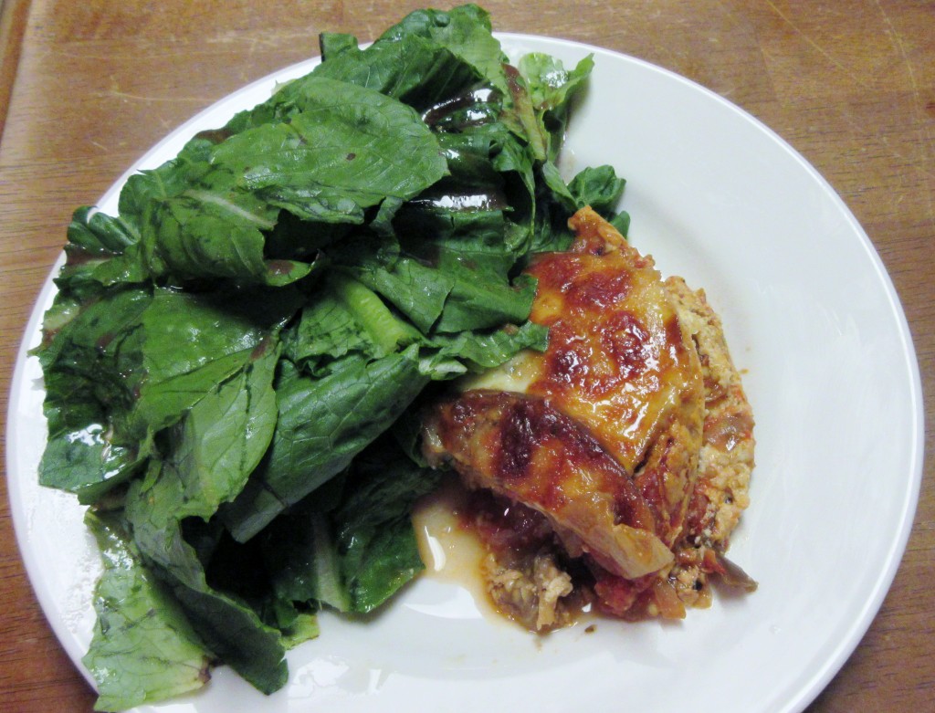 Eggplant Lasagna with Salad