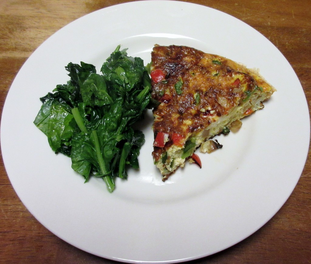 Bell Pepper Frittata and Sauteed Greens