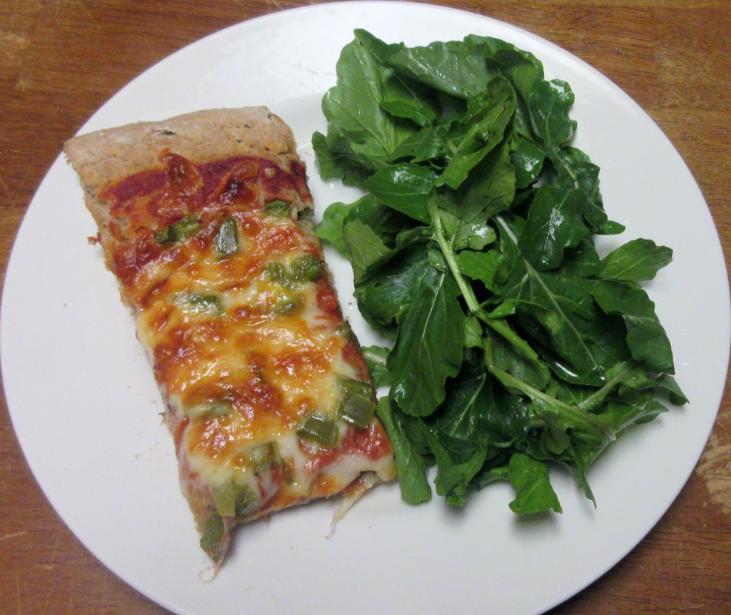 Pizza and Arugula Salad