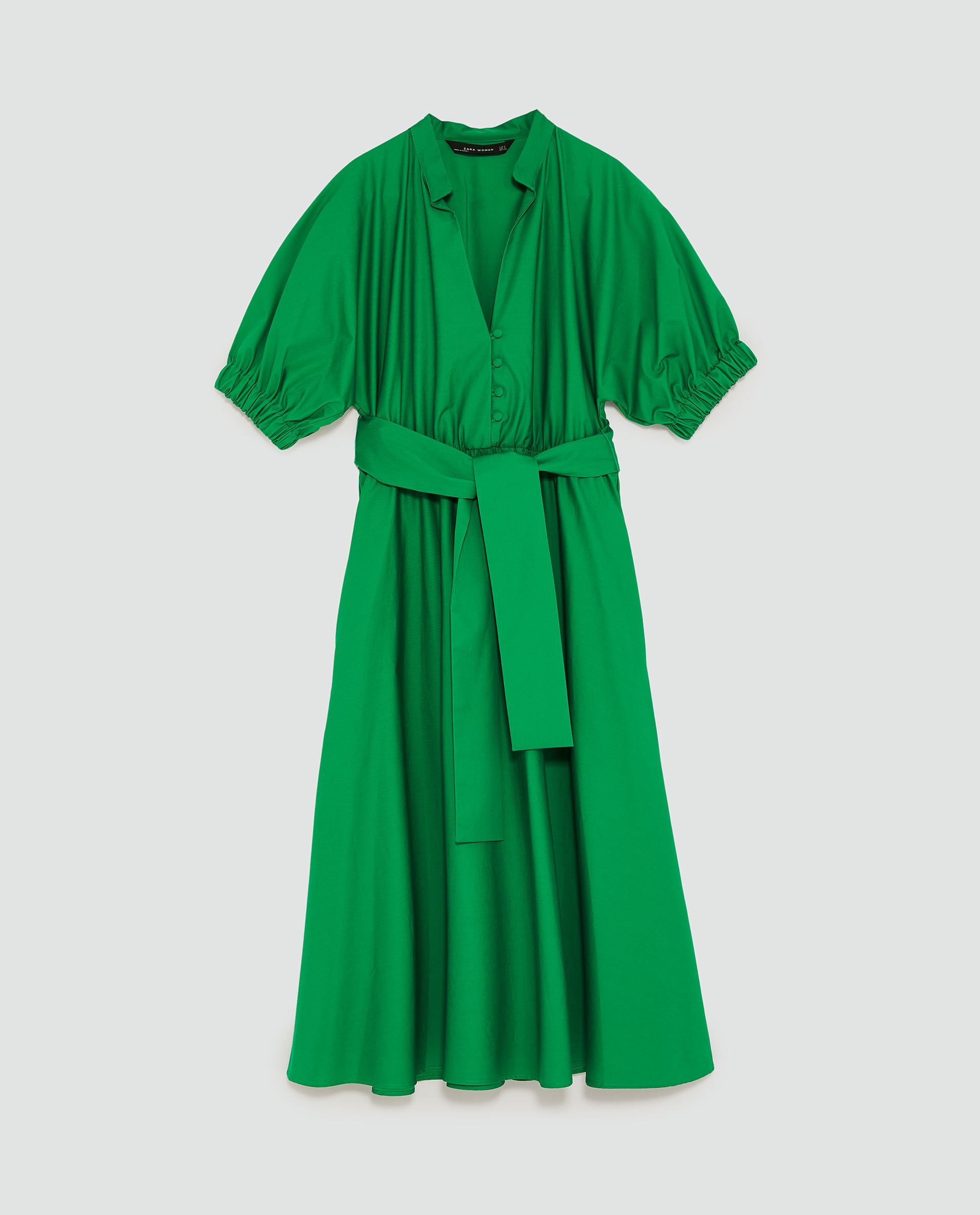 Zara Midi Dress with Voluminous Sleeves 