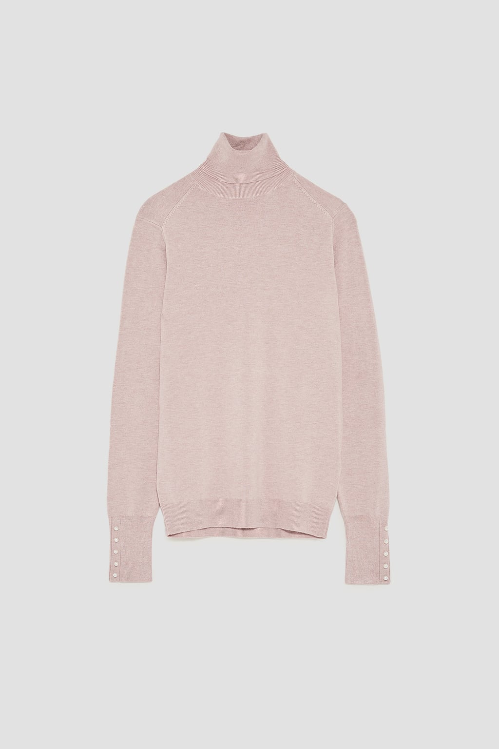 Zara Pearl Buttons Turtleneck Sweater 