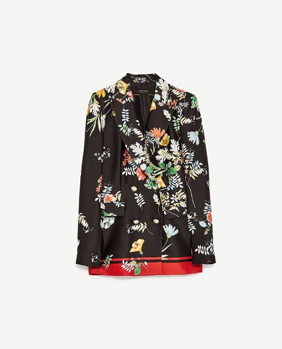 zara floral print jacket