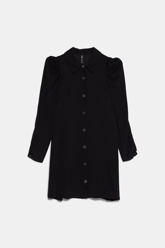 zara black shirt dress